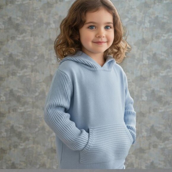 Tommy Hilfiger Blue Ribbed Knit Hoodie Sweater size 4T - Picture 7 of 7